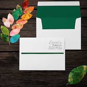 Elegant White and Emerald Green Envelope