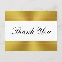 Elegant White and Faux Gold Thank You
