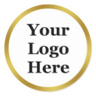 Elegant White and Faux Gold Your Logo Here