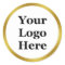 Elegant White and Faux Gold Your Logo Here