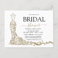 Elegant White and Gold Blush Gown Bridal Shower