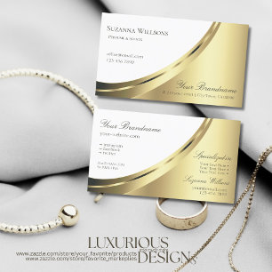 Elegant White and Gold Decor Luxurious Decorative Business Card