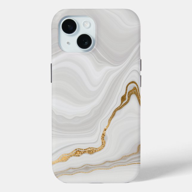 Elegant White And Gold Marble Case-Mate iPhone Case (Back)