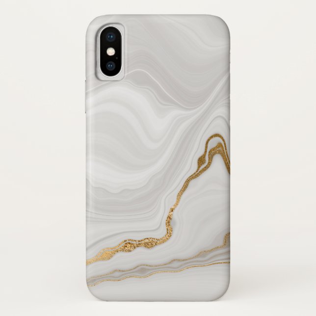Elegant White And Gold Marble Case-Mate iPhone Case (Back)