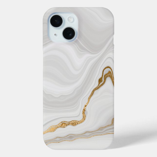 Elegant White And Gold Marble Case-Mate iPhone Case (Back)