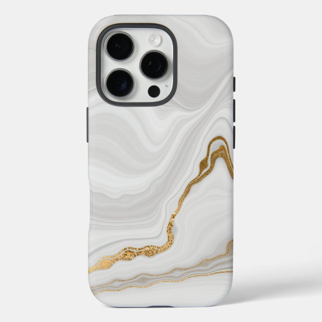 Elegant White And Gold Marble Case-Mate iPhone Case (Back)