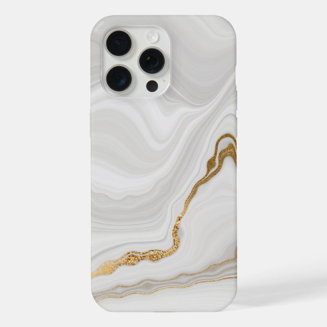Elegant White And Gold Marble iPhone Case (Back)