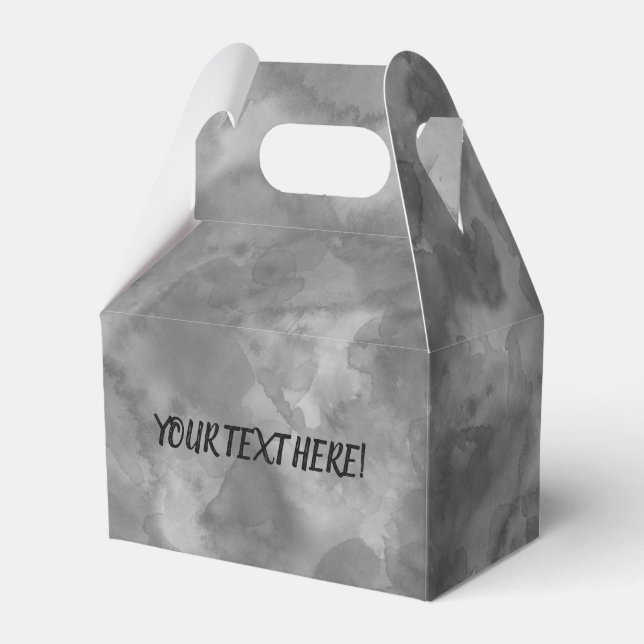 Elegant White and Grey Custom Watercolor Favour Box (Front Side)