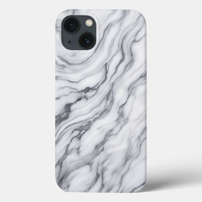 Elegant White and Grey Marble phone case - Modern  (Back)