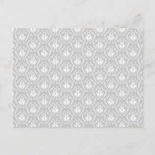Elegant White and Grey Pattern. Damask. Postcard