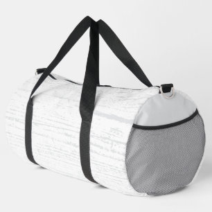 Elegant White And Grey Wood Grain Duffle Bag