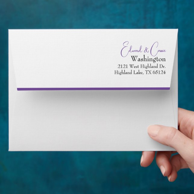 Elegant White and Lavender Envelope (Hand)