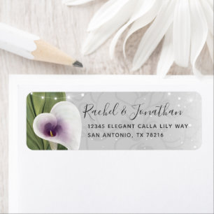 Elegant White and Purple Calla Lily Return Address