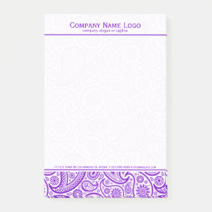 Elegant White And Purple Floral Paisley Post-it Notes
