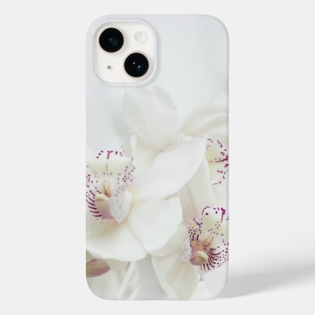 Elegant White and Purple Orchids Phone Case (Back)