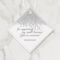 Elegant White and Silver Glam Packaging Thank You