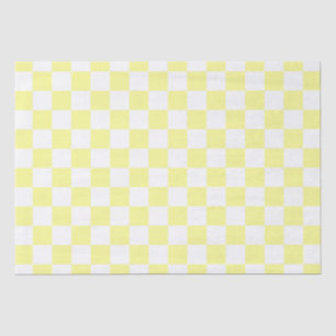 Elegant White and Yellow Chequerboard Tissue Paper