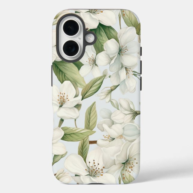 Elegant White Apple Blossom Tough Case-Mate iPhone Case (Back)