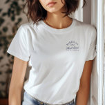 Elegant White Bach Club Bachelorette T-Shirt<br><div class="desc">Comfy, classic, and effortlessly cool — this white sweatshirt features a refined “Bach Club” crest perfect for a country club-themed bachelorette weekend. Ideal for travel days, poolside lounging, or chill mornings with mimosas. Fully editable — personalise the name, date, or wording to make it yours. Part of the matching “Bach...</div>