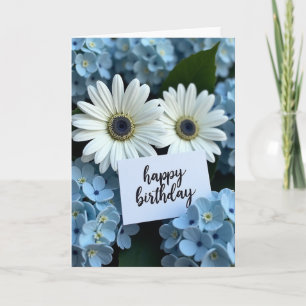 Elegant White Blossom Birthday Card