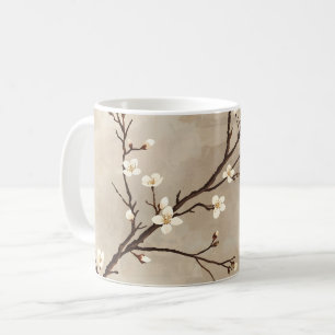 Elegant White Blossom Minimal Branch Coffee Mug