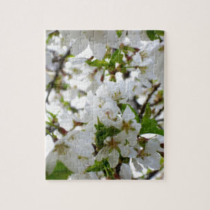 Elegant White Blossom white florals white flowers Jigsaw Puzzle