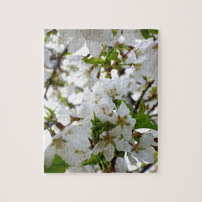 Elegant White Blossom white florals white flowers Jigsaw Puzzle (Vertical)