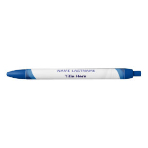 Elegant white & Blue custom name Ink Pen