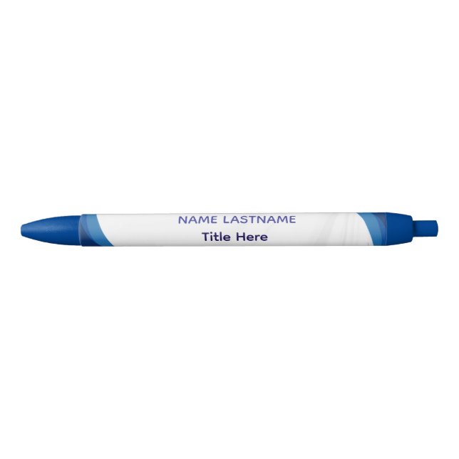 Elegant white & Blue custom name  Ink Pen (Front)
