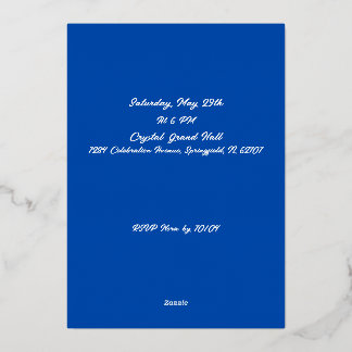 Elegant White, Blue & Gold Foil Graduation