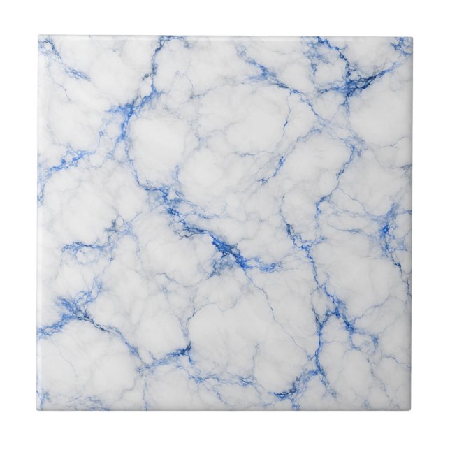 Elegant White & Blue Marble Tile (Front)