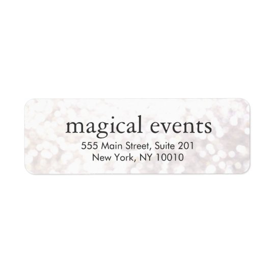 Elegant White Bokeh Glitter Look Address Label