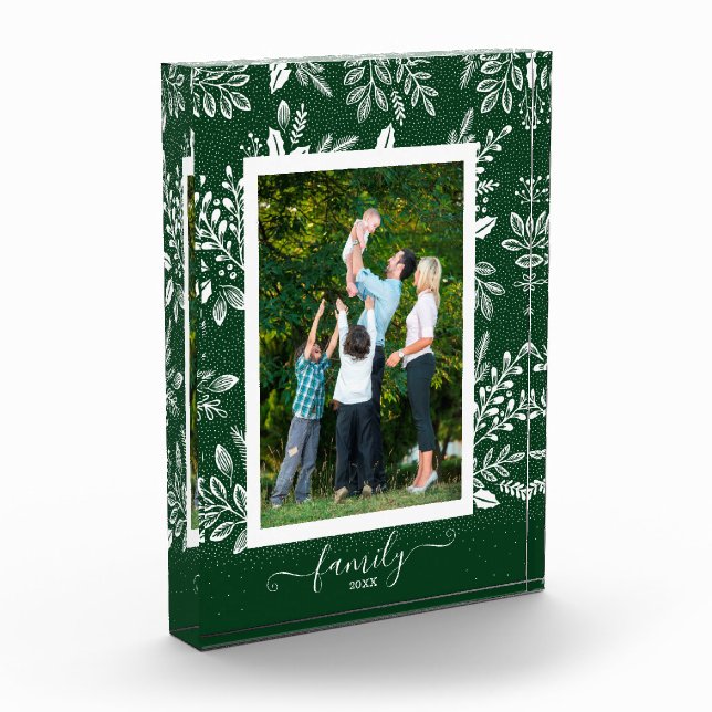 Elegant White Botanicals Photo Block (Left)