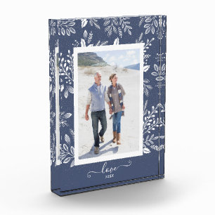 Elegant White Botanicals Photo Block