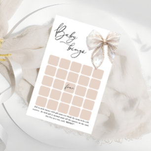 Elegant White Bow Baby Bingo Game