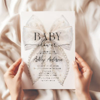 Elegant White Bow Baby Shower
