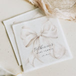 Elegant White Bow Baby Shower Napkin<br><div class="desc">Simple white bow design napkins for baby showers.</div>