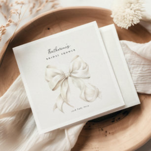 Elegant White Bow Bridal Shower Napkin