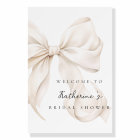 Elegant White Bow Bridal Shower Welcome