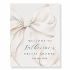 Elegant White Bow Bridal Shower Welcome Foam Board