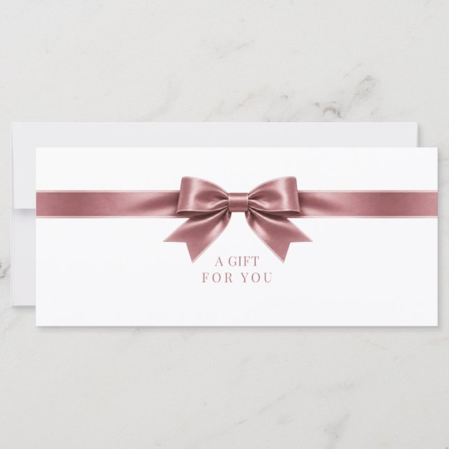 Elegant White Bow Gift Certificate (Front)