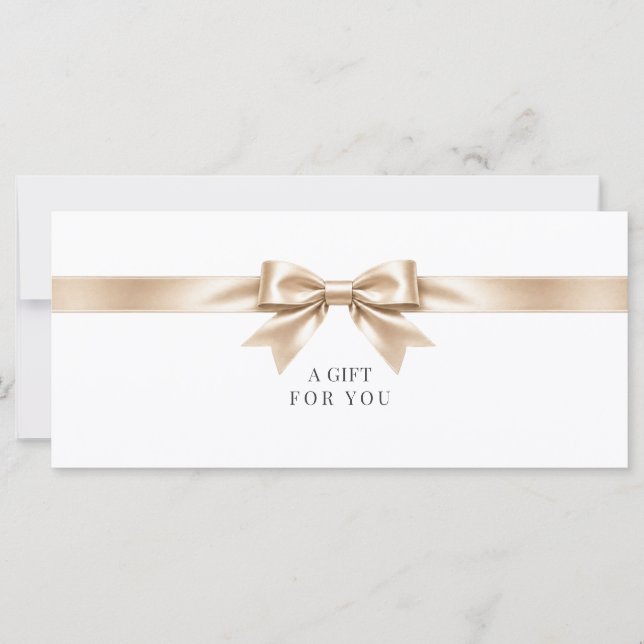 Elegant White Bow Gift Certificate (Front)