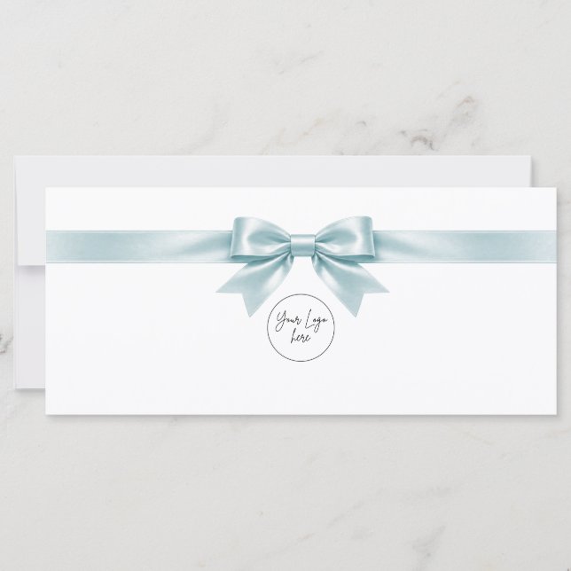 Elegant White Bow Logo Gift Certificate (Front)