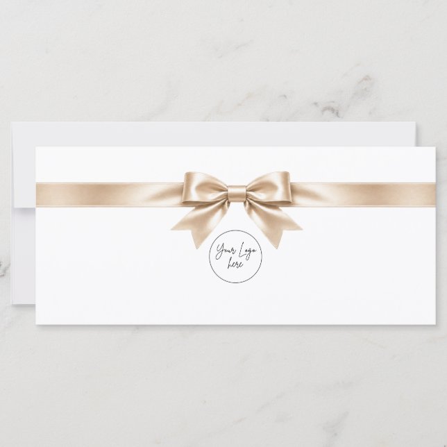 Elegant White Bow Logo Gift Certificate (Front)