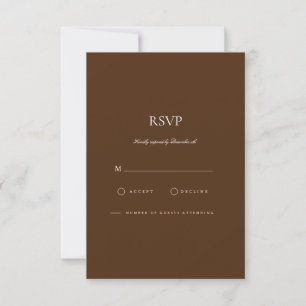 Elegant White & Brown RSVP Card