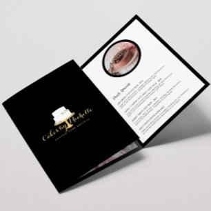 Elegant White Cake with Florals II Bakery Brochure