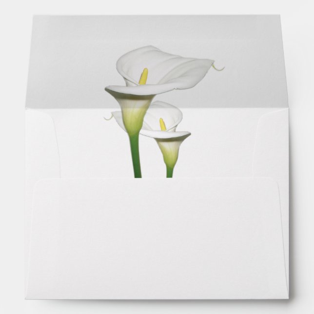 Elegant White Calla Lilies 5x7 Wedding Invitation Envelope (Back (Bottom))