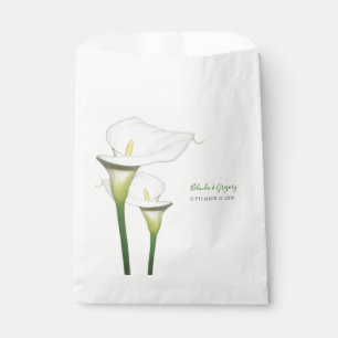 Elegant White Calla Lilies Wedding Favour Bags