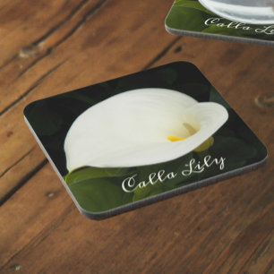 Elegant White Calla Lily Bloom Floral Coaster