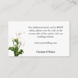 Elegant White Calla Lily  Enclosure Card